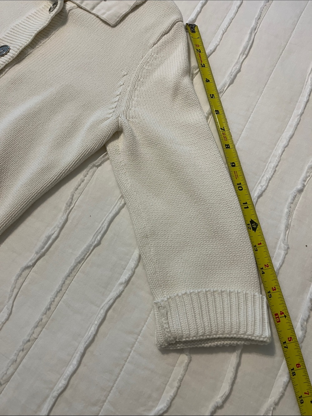 LAUREN RALPH LAUREN white cotton cardigan - Picture 9 of 9